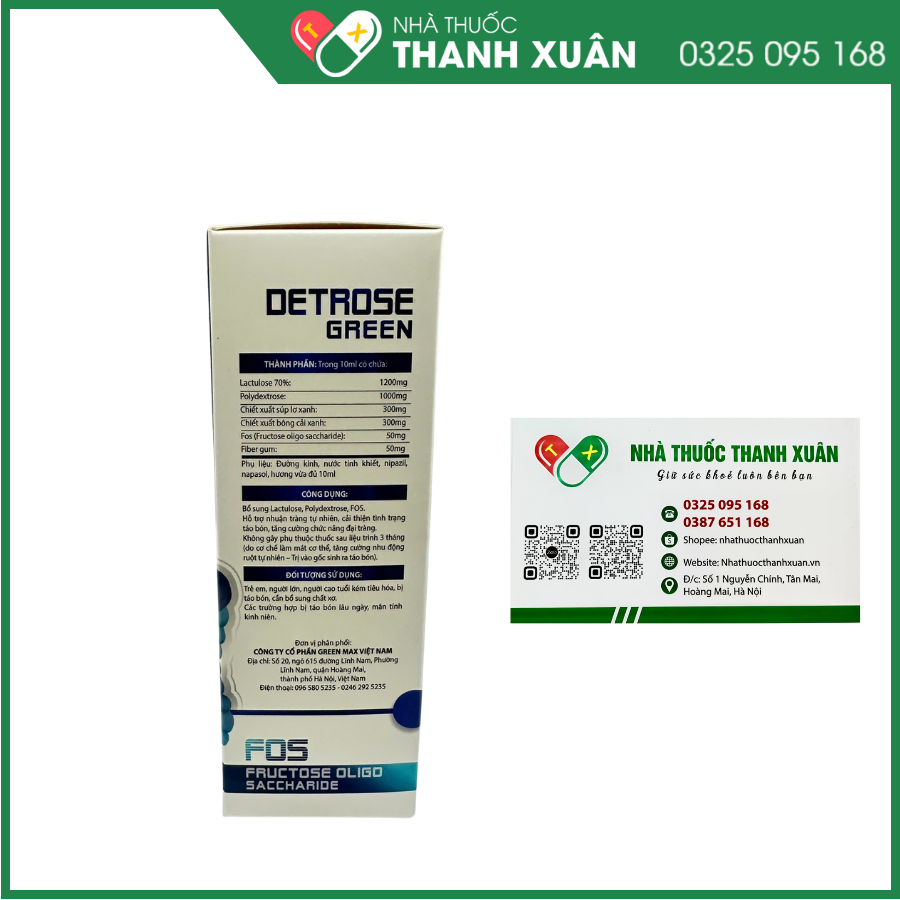 DETROSE Green Điều hòa nhu động, tăng cường chức năng đại tràng